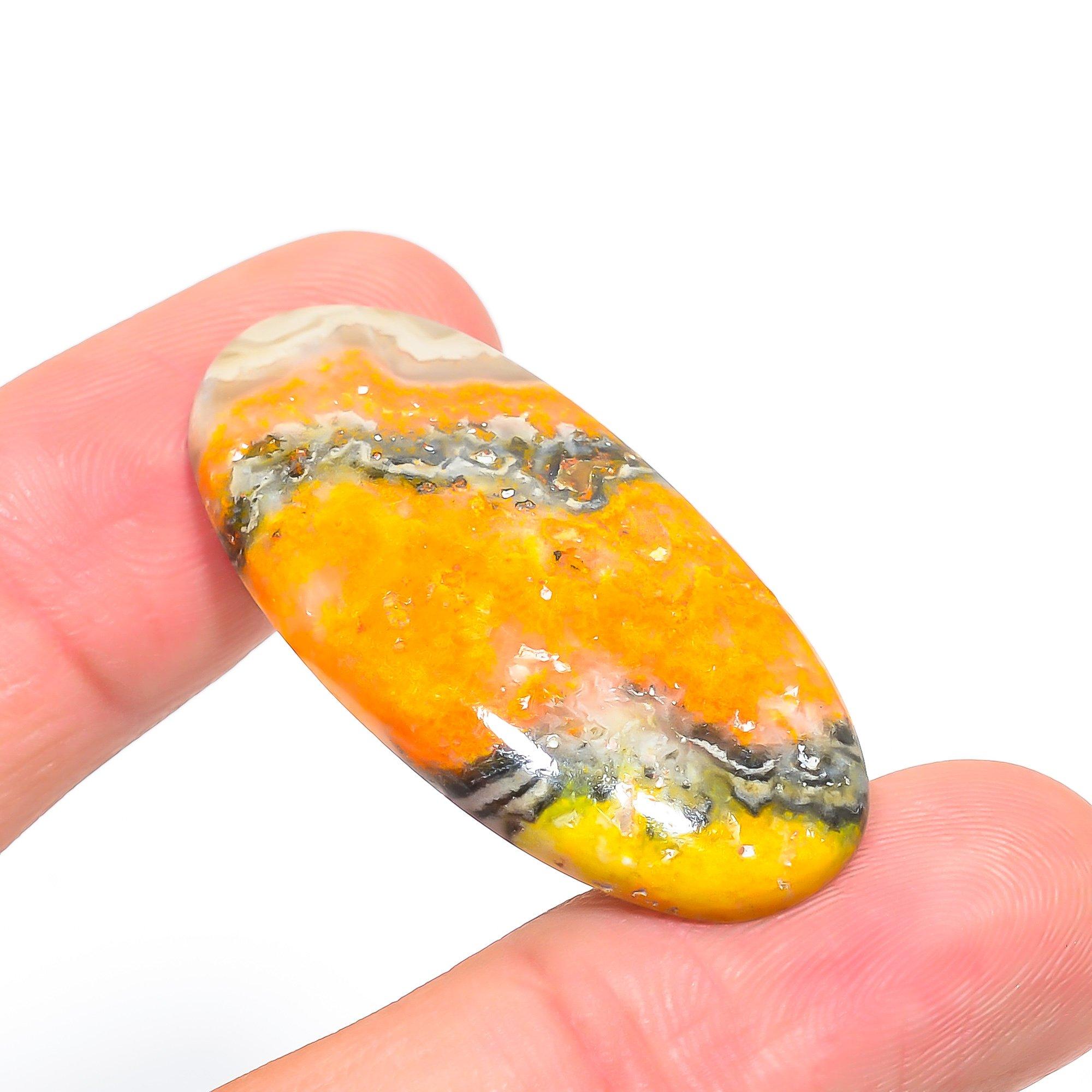 

Bumblebee Jasper 2.1x4.2mm Natural Cabochon Fine Loose 42.95Cts. i8B22 жёлтый