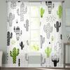 Cartoon Graffiti Green Black White Cactus Sheer Curtains for Living Room Modern Bedroom Voile Tulle Curtain Window Drapes