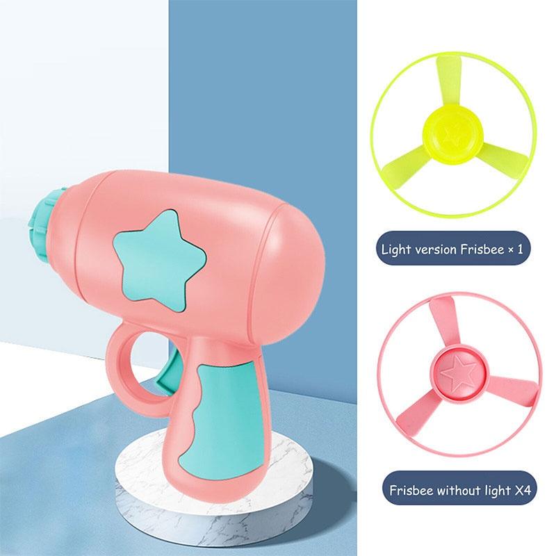 Interactive Pet Toy Gun Light-up Flying Disc For Cats And Dogs Plastic Pink/blue/yellow