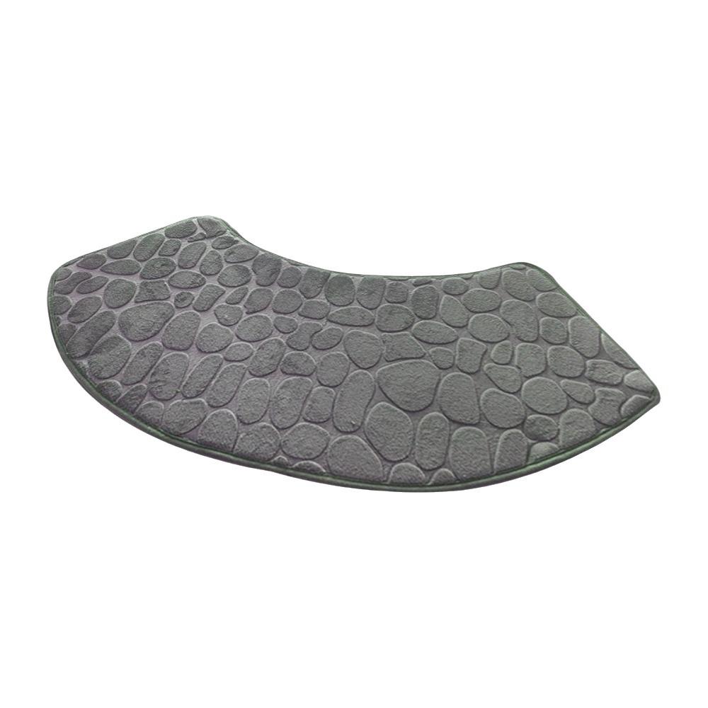 

Dirt-resistant Curved Bathroom Mat Non-slip Absorbent Floor Mat Embossed Bath Mat Shower Room темно серый
