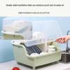 Extra Large Plastic Countertop Dish Drainer Rack with Lid
