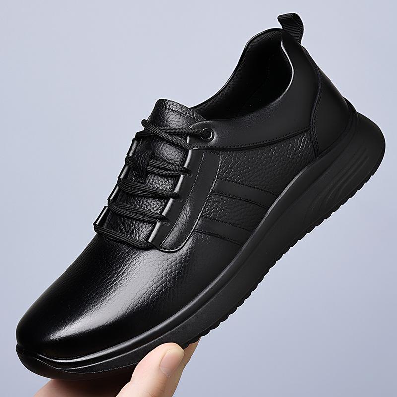Men's shoes autumn and winter first-layer casual men's fashion breathable soft-soled casual leather shoes men