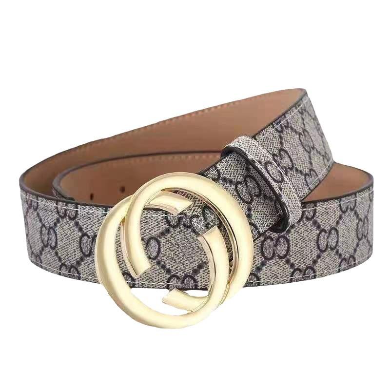 Herrenledergürtel mit neuem Doppel-G-Stoffmuster, glattes Schnallen-Design, Business-Mode-Trend, schlichter Stil für junge Männer.