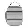Palestinian Kufiya Pattern Design Original Black And White Keffiyeh (Yasser Arafat) Insulated Lunch Bag Food Boxe Lunch Box Tote