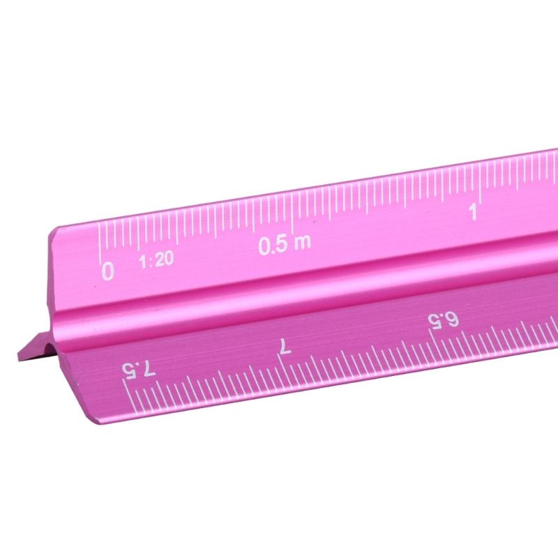 Architectural Scale Ruler, 12" 300mm Aluminum Architect Triangular Ruler for Architects, Students, Professional