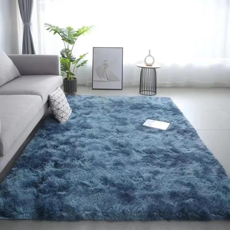 Gradient Silk Wool Bedside Rug Children's Room Living Room Bedroom Non-slip Machine Washable Not Easy To Lose Hair Carpet