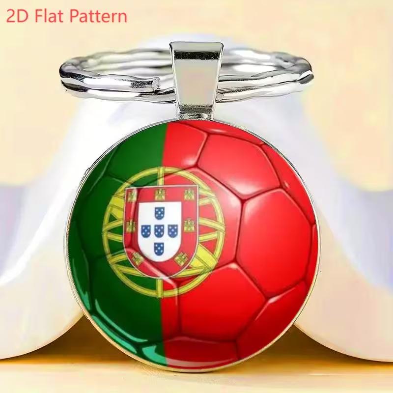 Portugal Flag 2026 World Cup Keychain: European Football Souvenir Pendant Gift