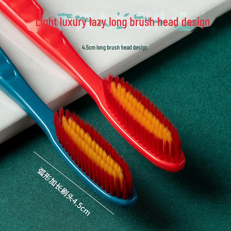 Brosse à dents à poils souples en charbon de bambou pour couples - Tête large pour un usage domestique