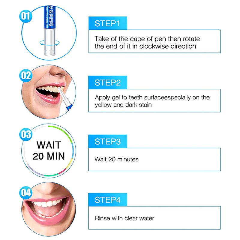 3Ml Teeth Whitening Stain Remover Brightening Gel Pen Effective Remove Plaque Stains Oral Teeth Care Pen Teeth Whitening Tools