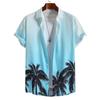 Hawaii Men's T-Shirt Shirt Coconut Tree Pattern Casual Shirt Fashion Plus Size Tops Fashion Men's Button Up Short Sleeve Shirt