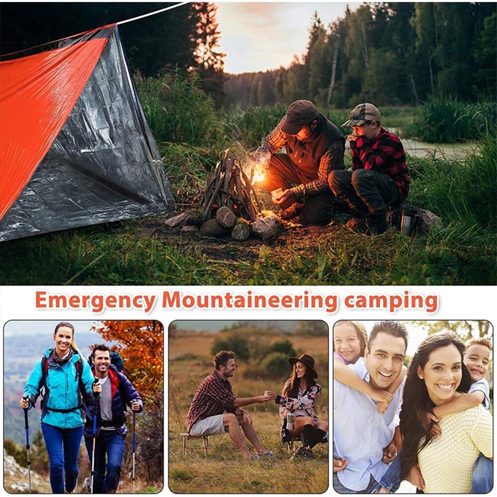 OLIKEI 240*150cm přenosný záchranný stan první pomoci tepelná deka venkovní záchranná voděodolný nouzový spací pytel stan pro přežití