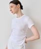 BIBYSEOB Asymmetrical Shirred Half T-Shirt White [T42]