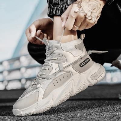 Fashion High Top Sneakers for Men Winter New Korean Version Sport Shoes Male Casual All-match Dad Shoes Outdoor Non-slip Running Shoes