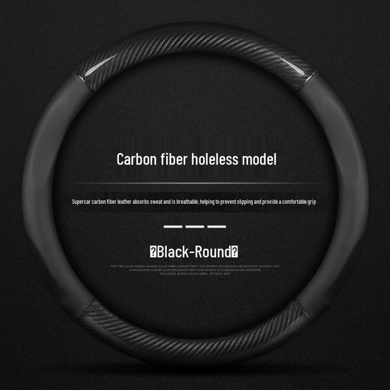 XPeng Steering Wheel Cover for P7, G3, G3i, P5 - Genuine Leather Carbon Fiber, High-Quality.