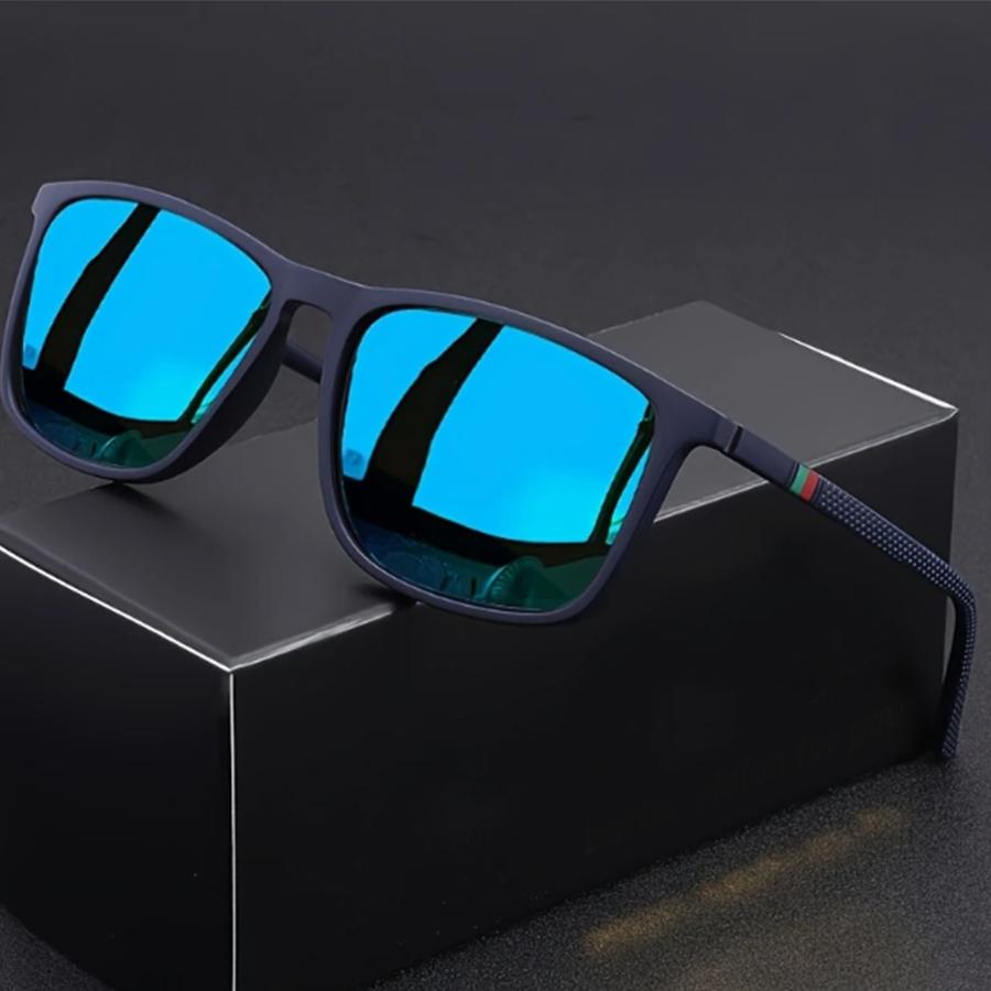 Classic Square Men's Sunglasses Comfortable Lightweight Black Frame Glasses Ideal for Travel Photography Gifts