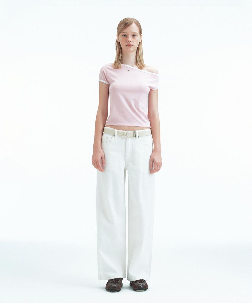 REST&RECREATION One Shoulder T-Shirt - Pink