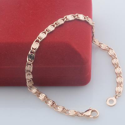 4MM Damenarmband Herren 585 Roségoldfarbe Schnecken-Smart-Ketten