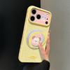 Cute Cartoon Animal Suitable for 17promax iPhone Case Iphone15 Silicone 16 Rotating Bracket 14 Women