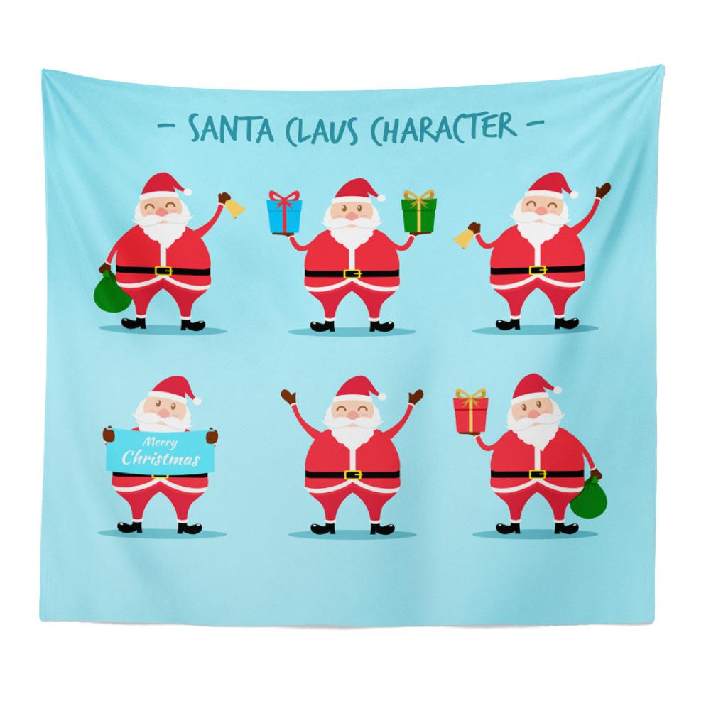 Christmas Series Santa Claus Pattern Tapestry TV Background Wall Landscape Tapestry Cloth Hanging Cloth