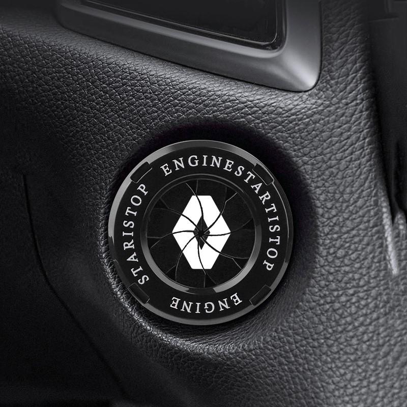For NewRenault Car Start Stop Button Cover Car Interior Decor Engine Switch Sticker RDS Megane 2 3 4 Trafic Scenic 2 Clio Captur