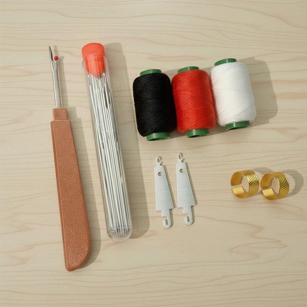 37PCS Stainless Steel Sewing Tool Set Large Eye Steel Manual Sewing Tool Kit  Crafting