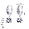 Sterling Moissanite Stud Earrings Women 2ct Total Geometric Letter Design Celestial Theme Elegant Party Jewelry