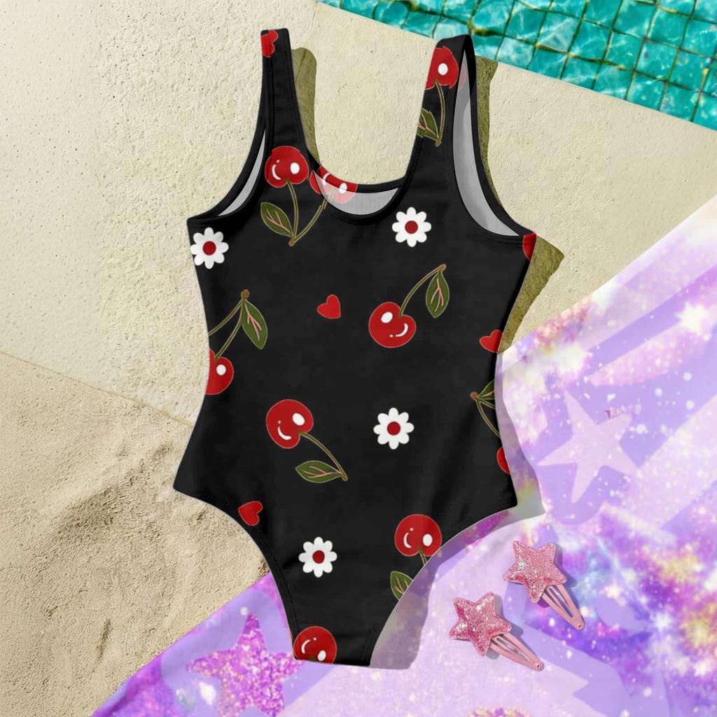 Costume da bagno intero per bambina Estate Bambini Stampa Frutta Costumi da bagno Casual Moda Senza maniche Abbigliamento da spiaggia per bambini