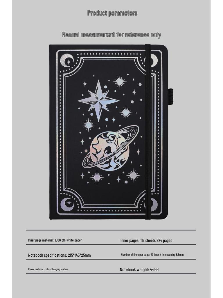 A5 Tarot Style Notebook with Laser Silver Lined Pages