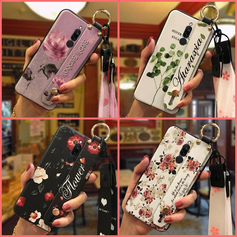 Flower Anti-knock Phone Case For Xiaomi Redmi 8 Silicone Wristband Anti-dust Soft case Fashion Design Phone Holder Ring