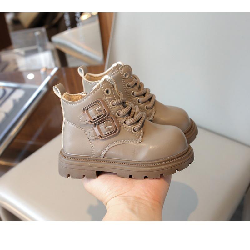 Solid Color British Style Kids Martin Boots Unisex Boys Girls Children Short Ankle Boots
