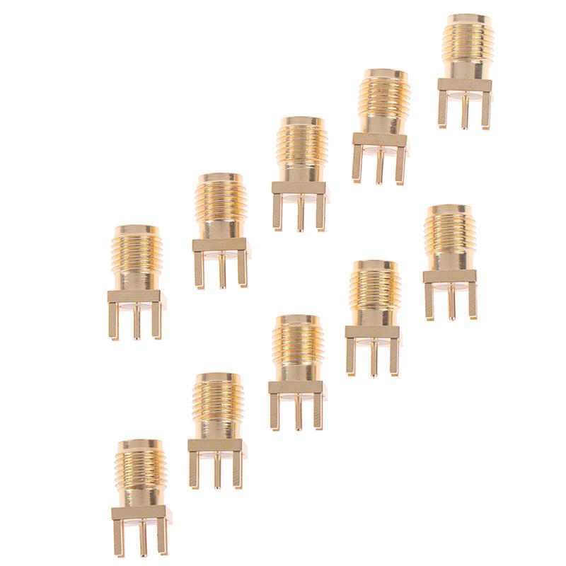 10X 1.6Mm Sma Female Jack Solder Nut Edge Pcb Clip Straight Mount Rf Connector