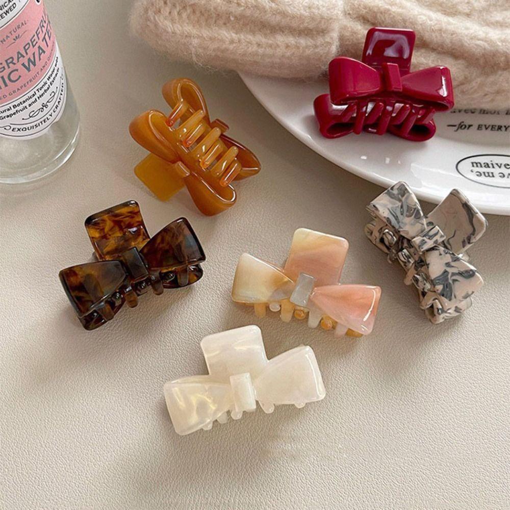 Korean Style Acetate Claw Clip Ponytail Holder Bowknot Hair Clip Sweet Bow Hair Claw  Ladies