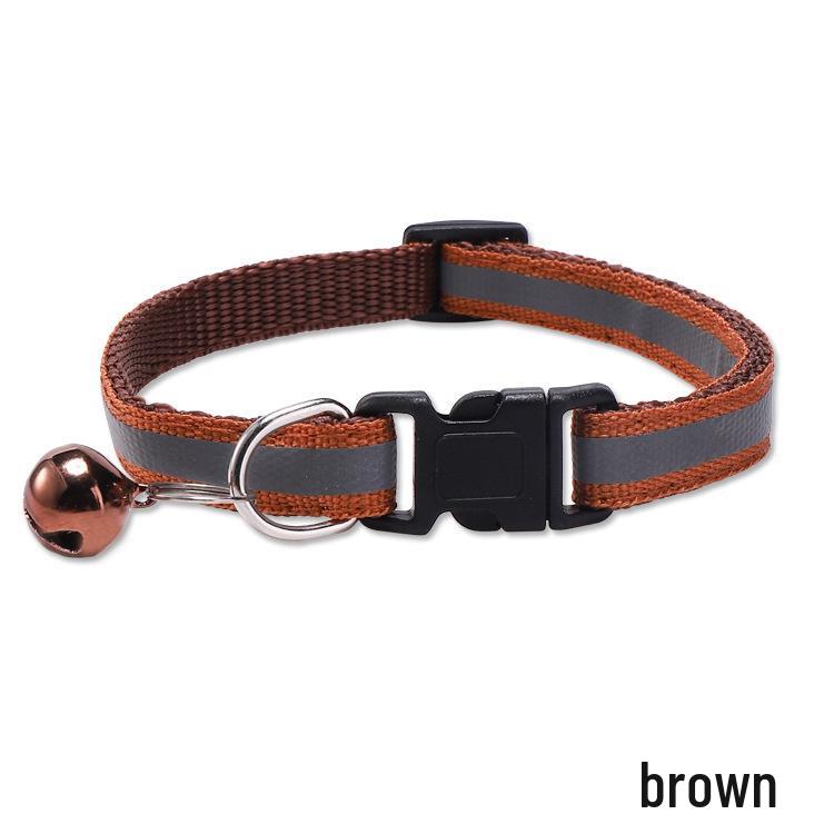 Reflective Adjustable Pet Collar with Bell for Cats & Dogs - Universal Fit, In Stock