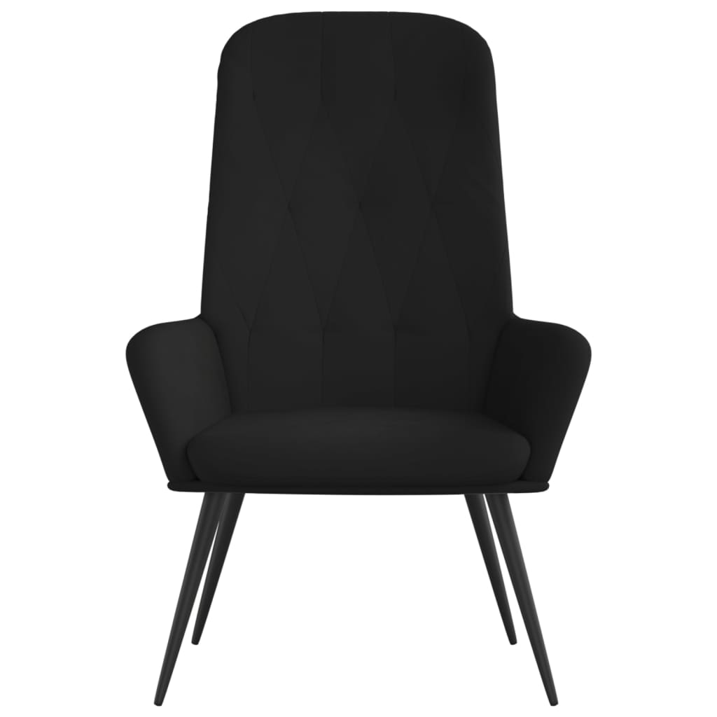 Vidaxl Fotel, Czarny, Obity Aksamitem