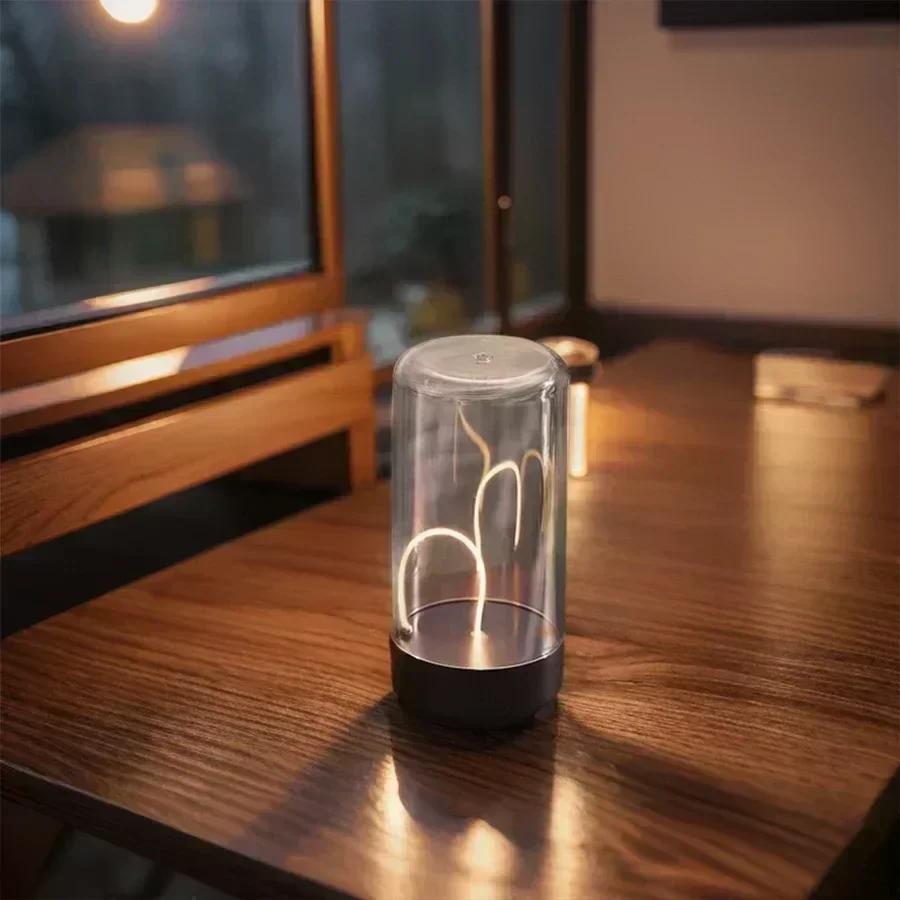 Minimalist Quantum Wire Ambient Magnetic Light Cordless Rechargeable Lamp for Bedroom Study Camping Gift