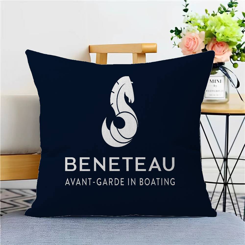 B-Beneteau Logo Personalized Pillow Cover Kids Bedroom Wild Party Decor Pillowcase Kid Birthday Shower Gift