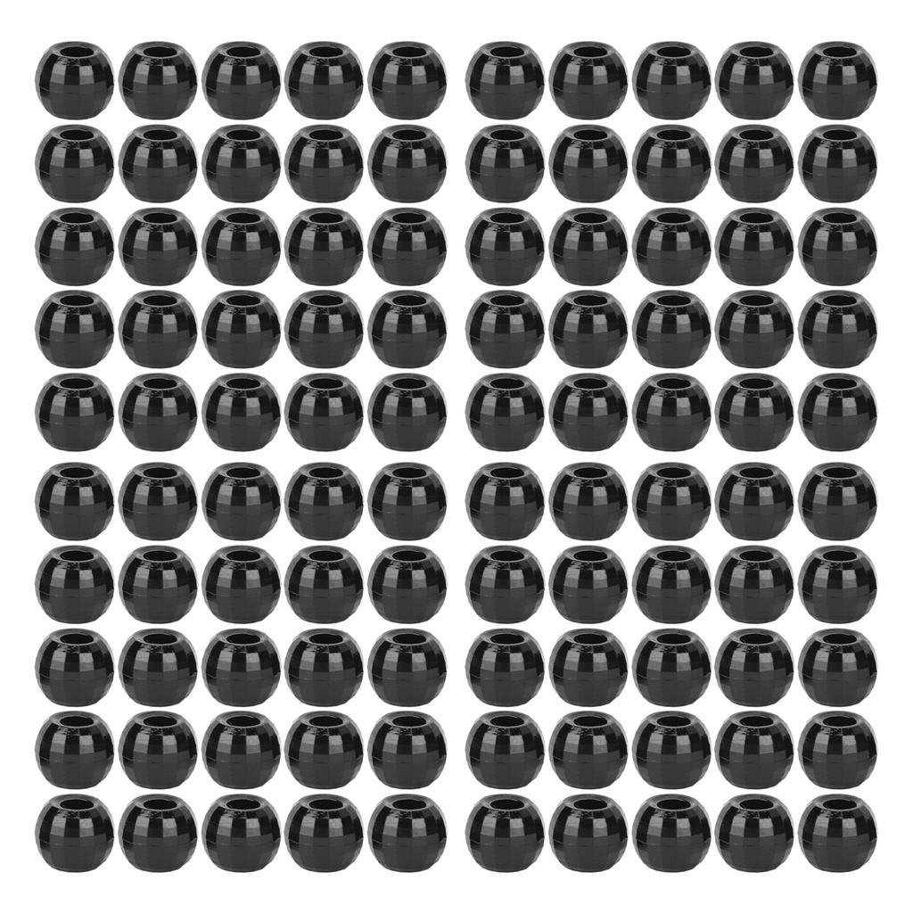 100pcs Hair Braiding Beads Plastics Large Hole Section 12mm Dreadlocks Hair Braid Beads Black