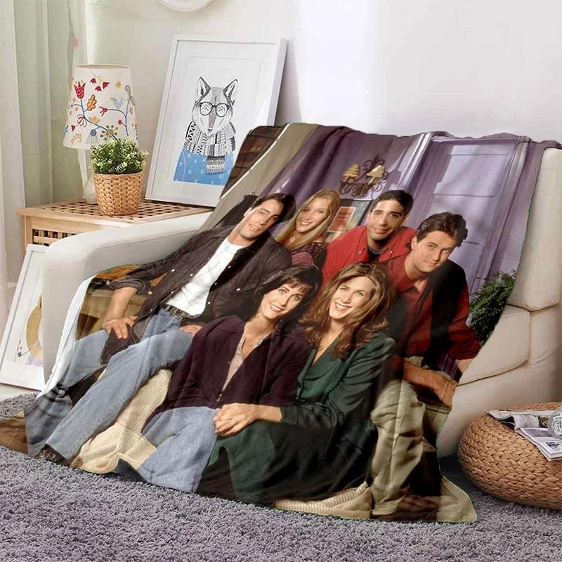Cozy F-Friends Comedy Movie Characters Flannel Blanket for Beds Room Decoration Picnic - Customizable Gift Blanket