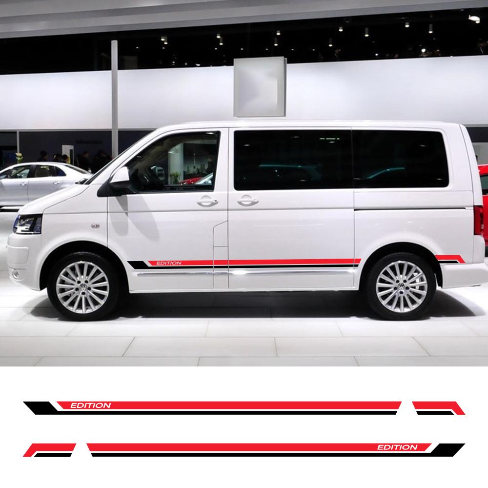 2 szt. Naklejki na progi samochodowe Do Volkswagen VW Transporter Caravelle Multivan T4 T5 T6 Kamper Winylowe Naklejki Akcesoria