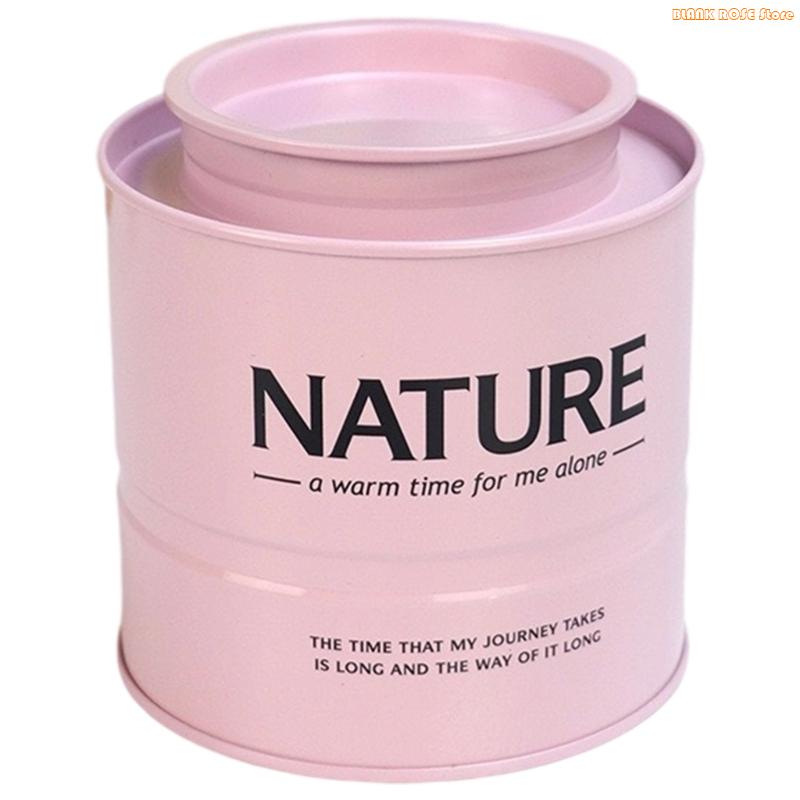 

K1AE Круглая металлическая банка для хранения чая Штабелируемый дизайн Герметичное закрытие Органайзеры для кладовой розовый