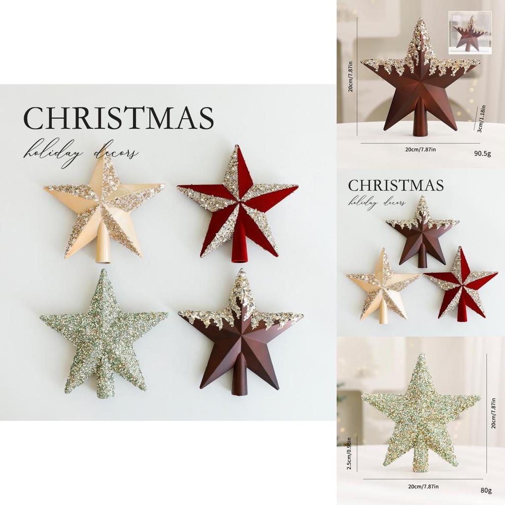 Christmas Tree Star Decor With Plastic Material For Holiday Scene Display And Window Decoration