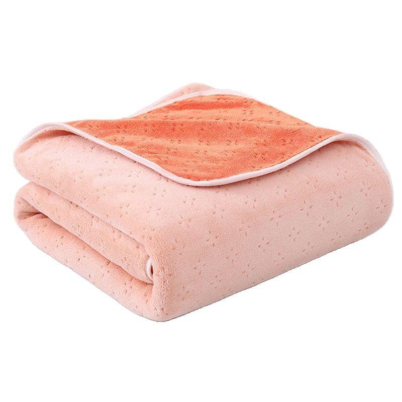 Two-color Bath Towel Coral Velvet Face Wash Towel Thickened Moisture-wicking Fast-dry Large Bath Towel Three-piece Set Couple Beach Wrap Towel