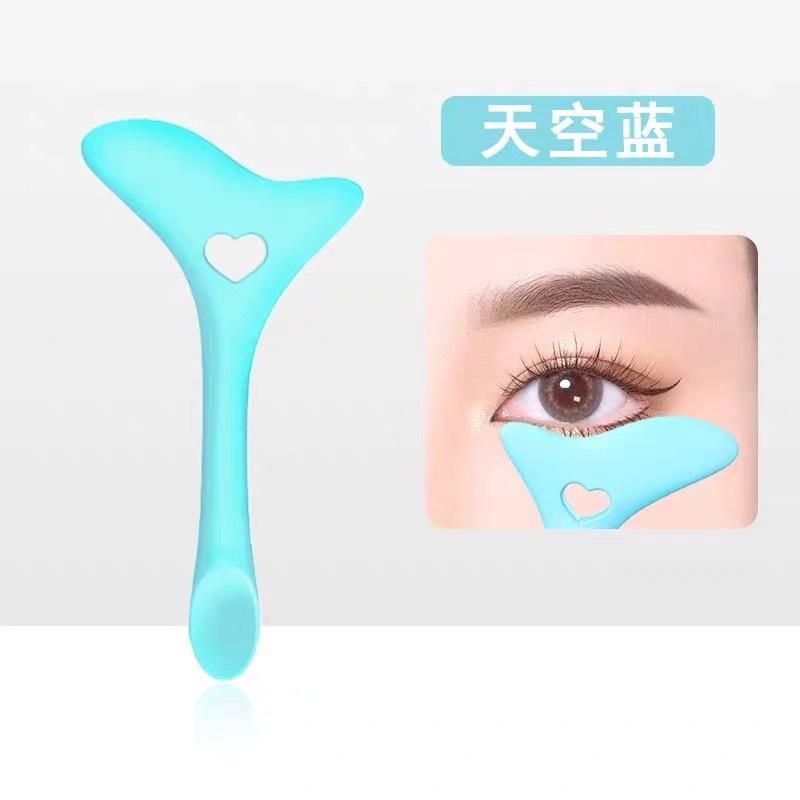 

Цветной силиконовый инструмент для подводки глаз, кисточка для губ, черная подводка для макияжа, вспомогательный дефлектор для точного нанесения макияжа глаз зелёный