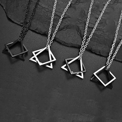 Set de Collar de Triángulo Geométrico: Colgante elegante para hombre y mujer