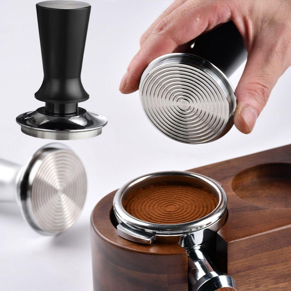 Flat/Thread Base Stainless Steel Coffee Tamper Spring Loaded Tamper  Coffee Shop