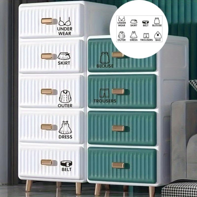 PVC Wardrobe Clothing Label Decal Sort Wall Decals Stickers Tag Clothes Classification Labels Bedroom Art Sticker