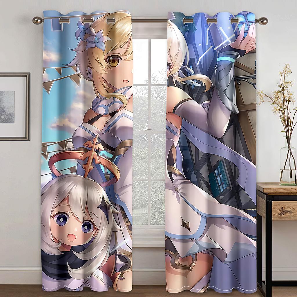 3D Sexy Cartoon Beauty Game Character Curtains 2 Panel for Boys Girls Room Bedroom Living Room Decor