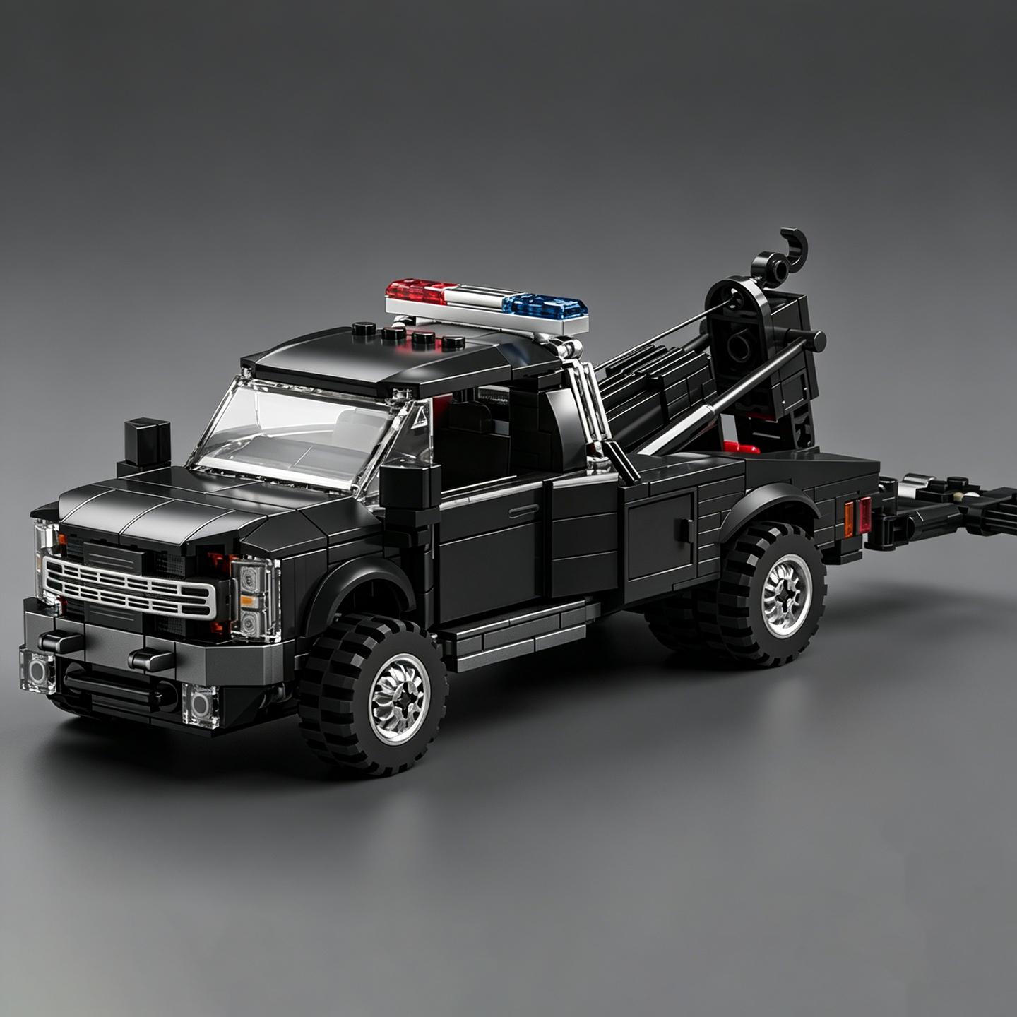 

City Series Series American Police Police SWAT Tow Truck F450 Trailer Building Block Scale Model Kit for Boys Girls - Car Toy with V8 Engine NO BOX