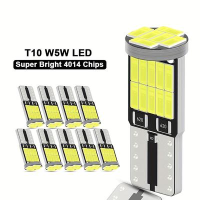 T10 W5W LED Bulbs 26SMD 4014 Chip White 12V Car Interior License Plate Light 10pcs
