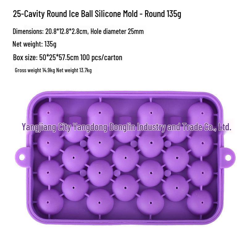 Disponibile Vassoio per Cubetti di Ghiaccio Sferici in Silicone a 25 Scomparti con Coperchio, Stampo Rotondo Facile da Sformare per Infusioni di Frutta